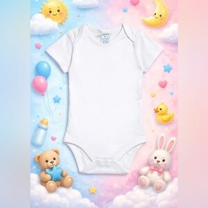 18 White Baby Spencer’s One-Piece Bodysuit - Irregular, Size Medium